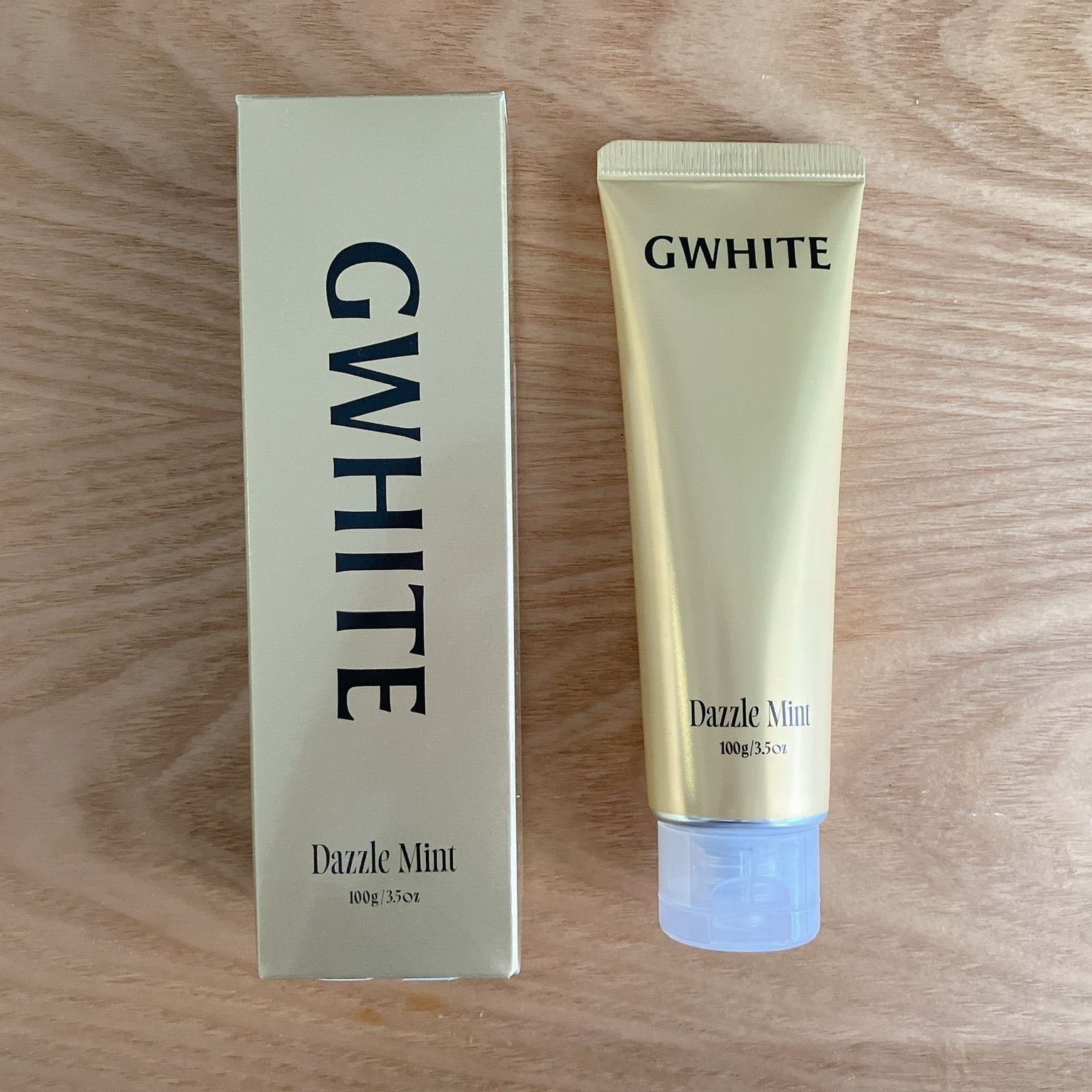 研磨剤フリーが嬉しい　GWHITE薬用ホワイトニングハミガキ　ダズルミント　30g