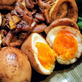 簡単！中華風味玉！ピリ辛海鮮甘味噌！濃厚コク旨〜！青椒肉絲の副菜！