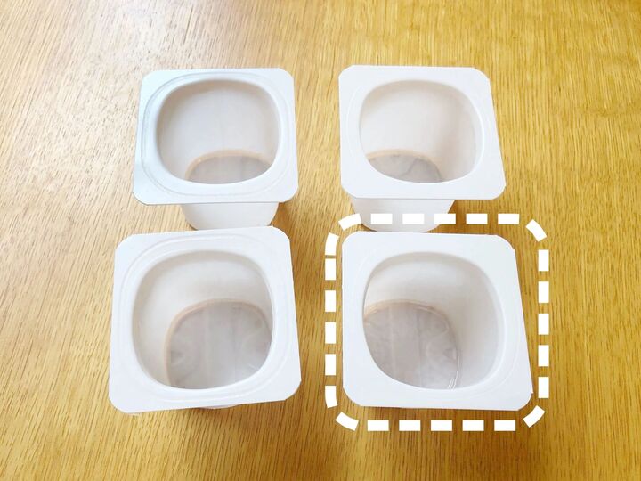 『4個パックヨーグルトの容器』このカタチとサイズが万能すぎる♡想像以上の役立ち方3連発!