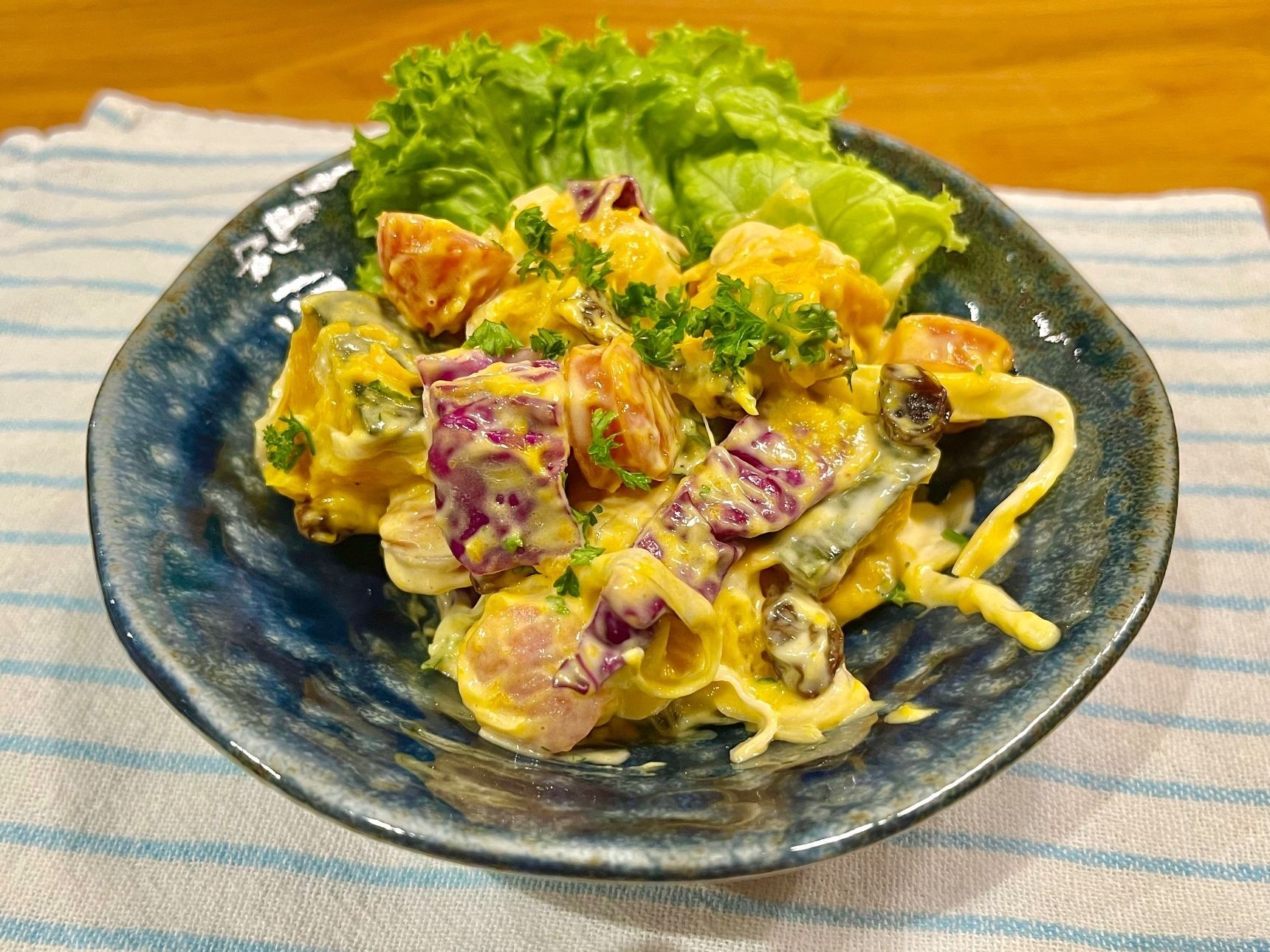 隠し味はドレッシング！デリ風カボチャサラダ