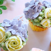 紫陽花ケーキのデザイン