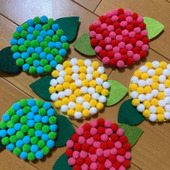 100均デコボールで、簡単可愛いすぐできる！手作り紫陽花コースター！