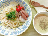 即席コーンポタージュチーズスープのつけスパ