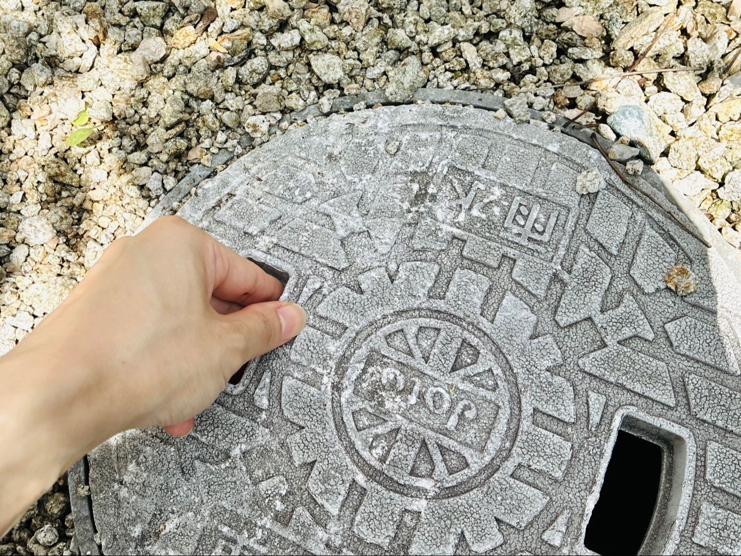 ひとまず雨水枡の状態をチェック