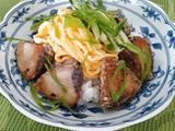 残った刺身で竜田揚げ丼