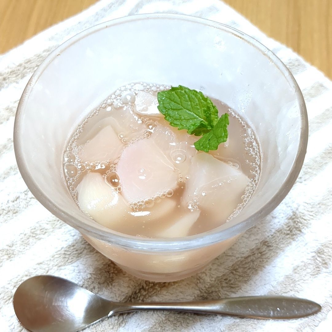 【夏のおやつ】とろとろ桃のゼリー！