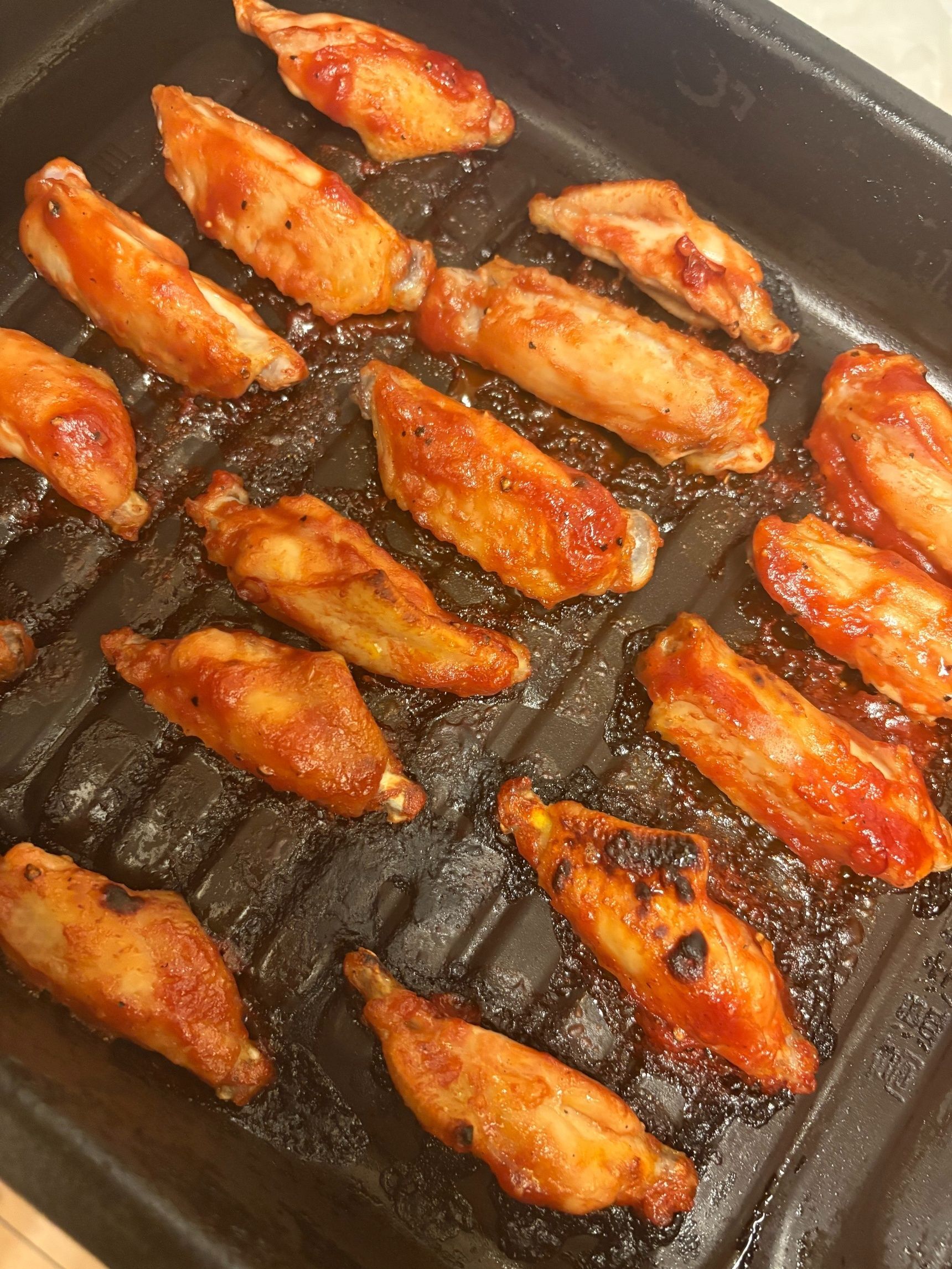 タレが付いたままグリルに並べて焼きました！