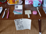 私の歯磨き方法。部屋の片隅を洗面台風に