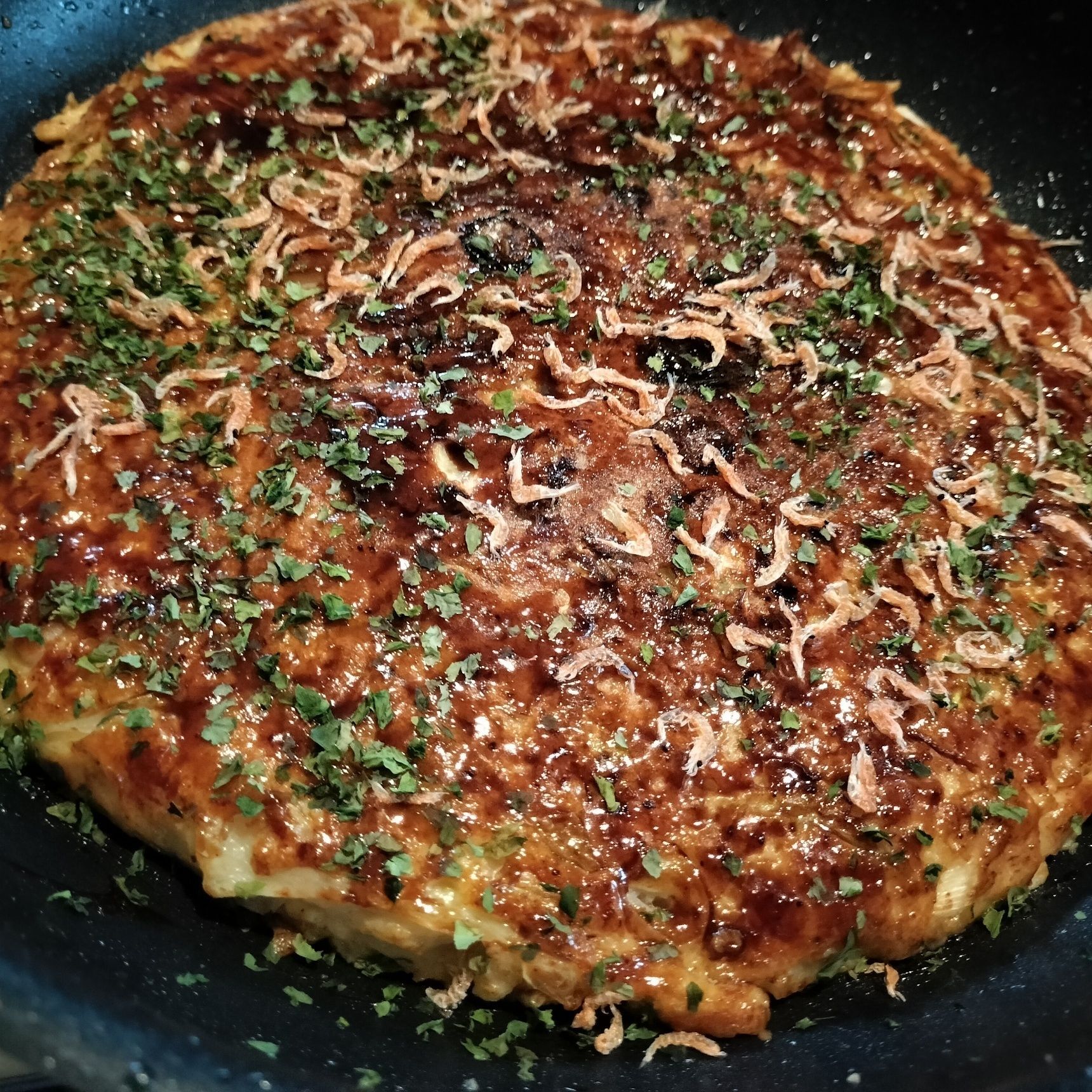 たこ焼きの生地の残り！韓国風海鮮お好み焼き！