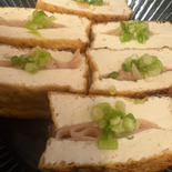 厚揚げに甘酢の生姜を挟んで焼いてみたら想像を超える美味しさだった。