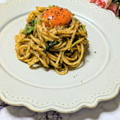 磯の香りただよう【たらこと三つ葉の海苔パスタ】