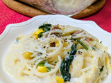 電子レンジとトースターで【長芋と蟹缶のとろ〜りグラタンパスタ】