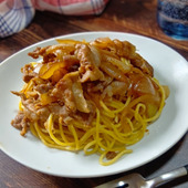 子どもが喜ぶ！ササッと作れる！玉ねぎ入り豚の生姜焼きで作る、わが家の生姜焼きスパゲッティ