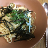 稚貝大葉海苔しょっつるのパスタ