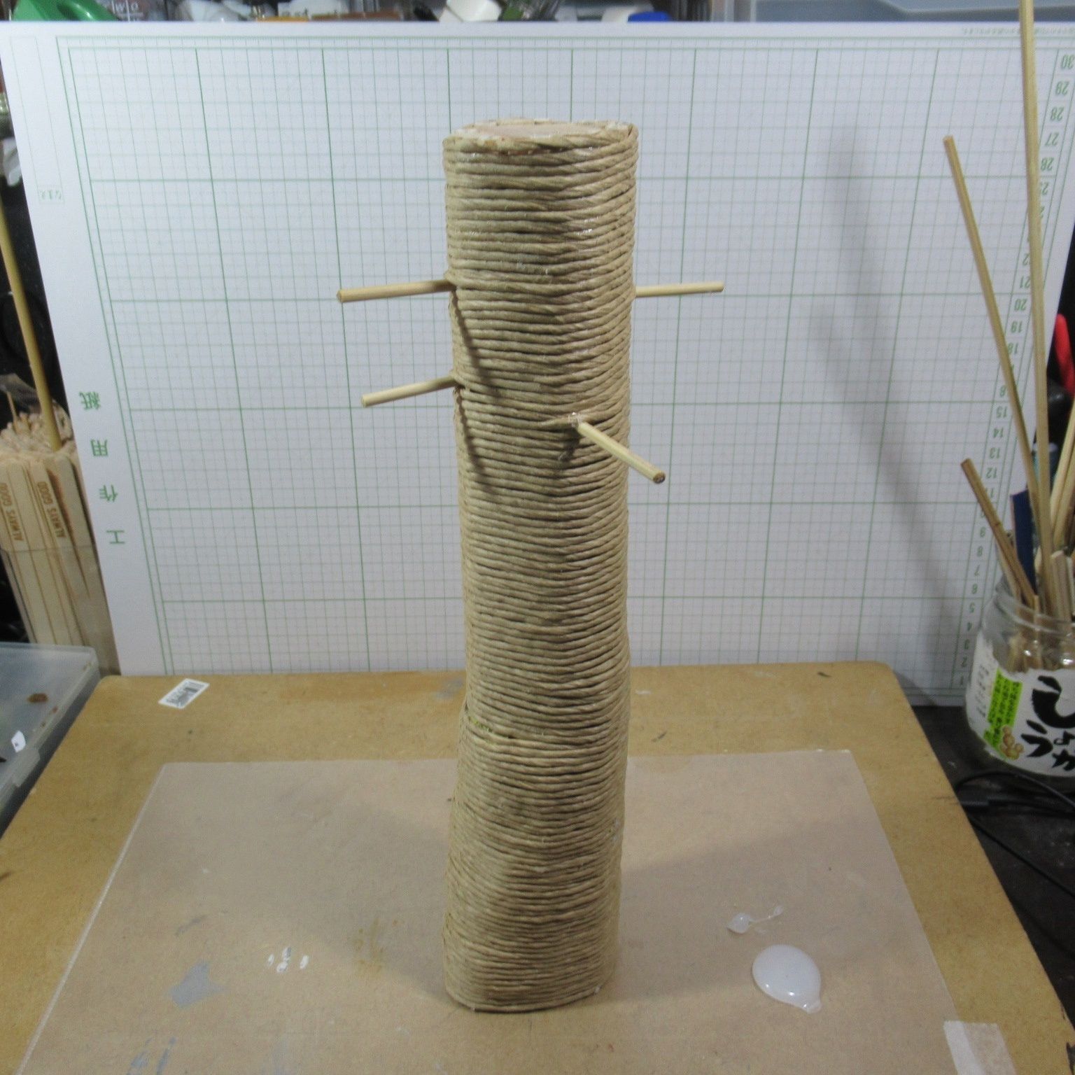 100均材料でツリーハウスを作る（その5：台座、ツリー心材の製作）