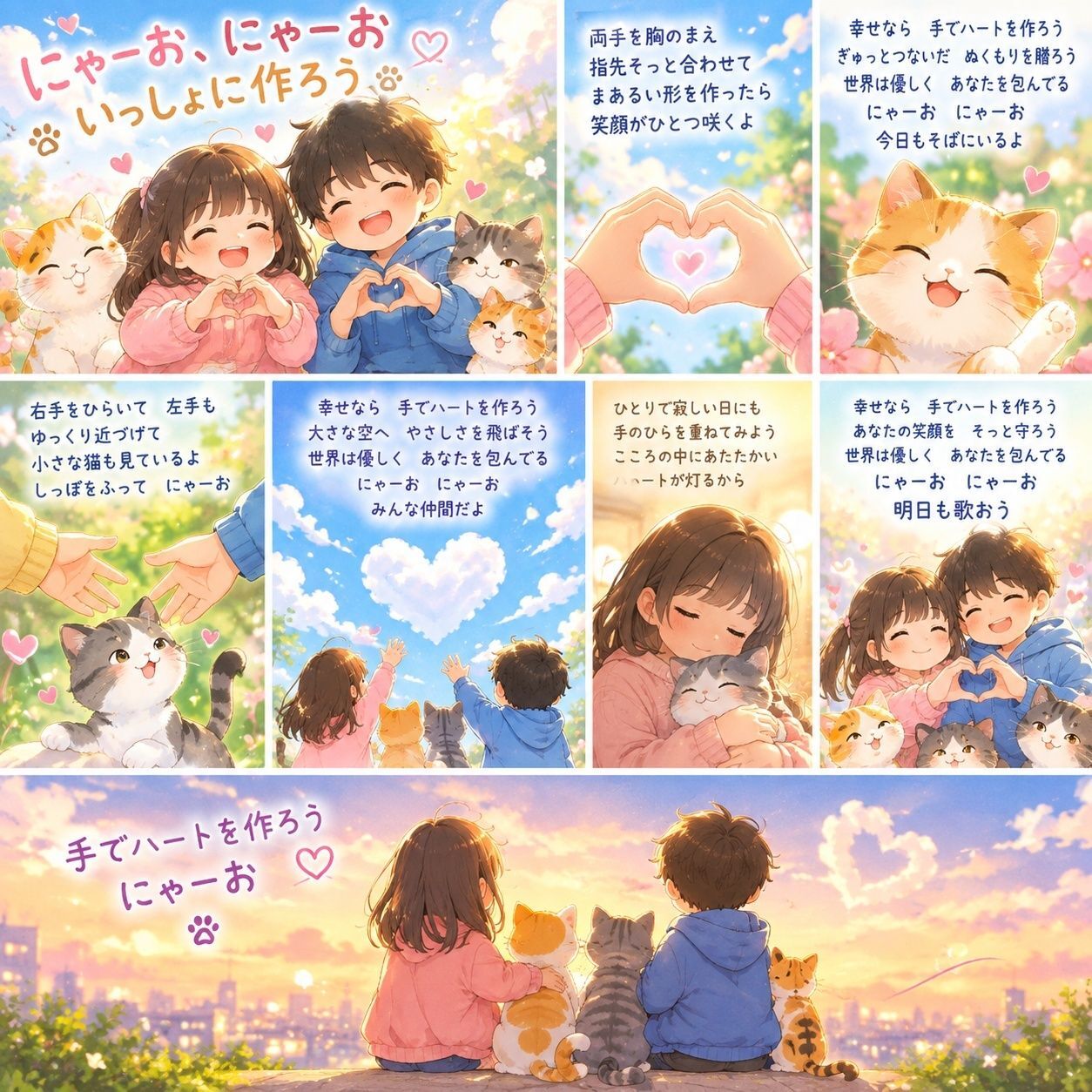 ハンドサインって？子どもと楽しむハンドサイン！『手でハートを作ろう』！ハートを作ってにゃん！