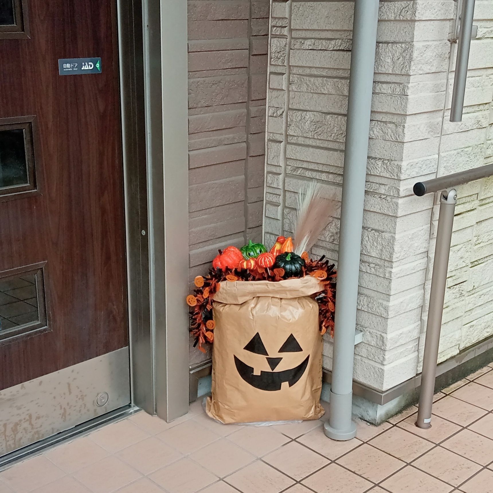 施設の玄関に飾ってみたよ！