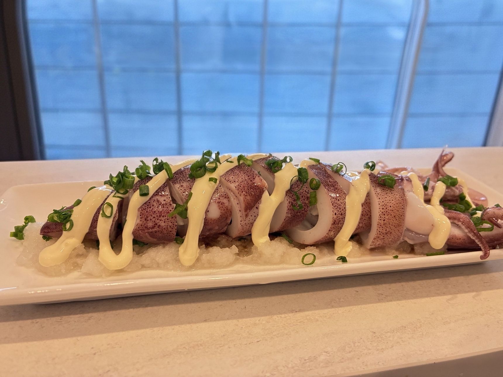 イカは、さっと茹でて大根おろしでいただきました
