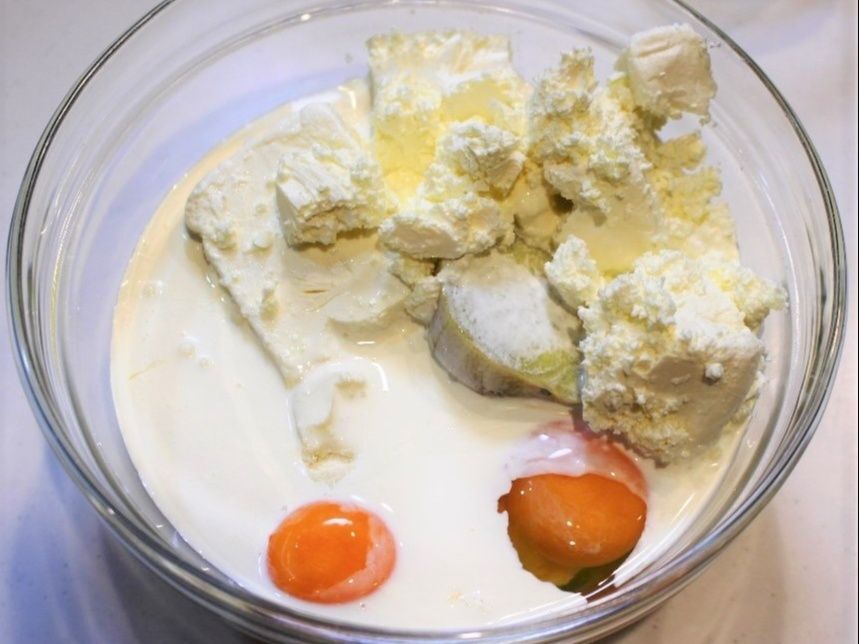 チーズケーキ生地を作って焼く