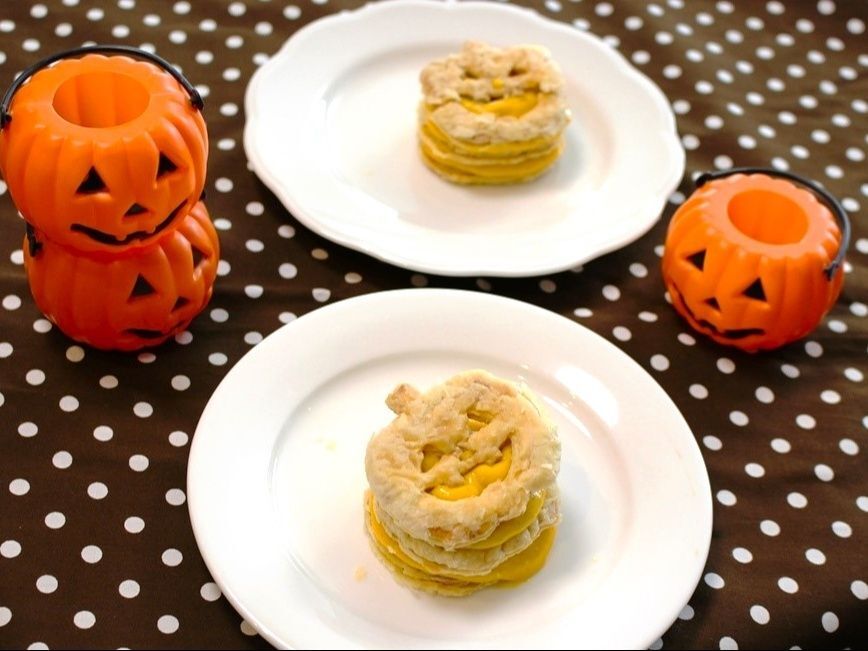 【ハロウィン】パイシートで簡単！かぼちゃのミルフィーユ（^^）