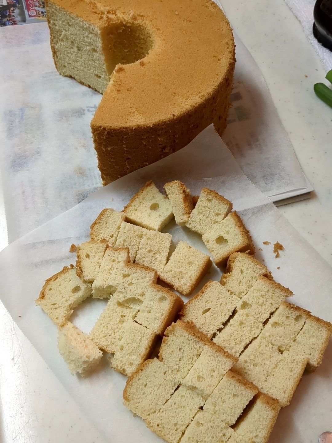 シフォンケーキを準備します