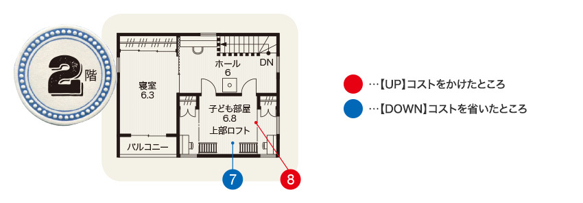 阿知波さん宅の2階間取り図