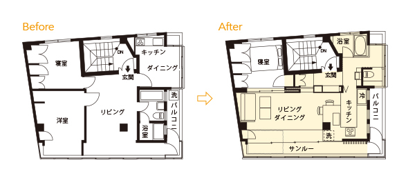 800万円のリフォーム間取り