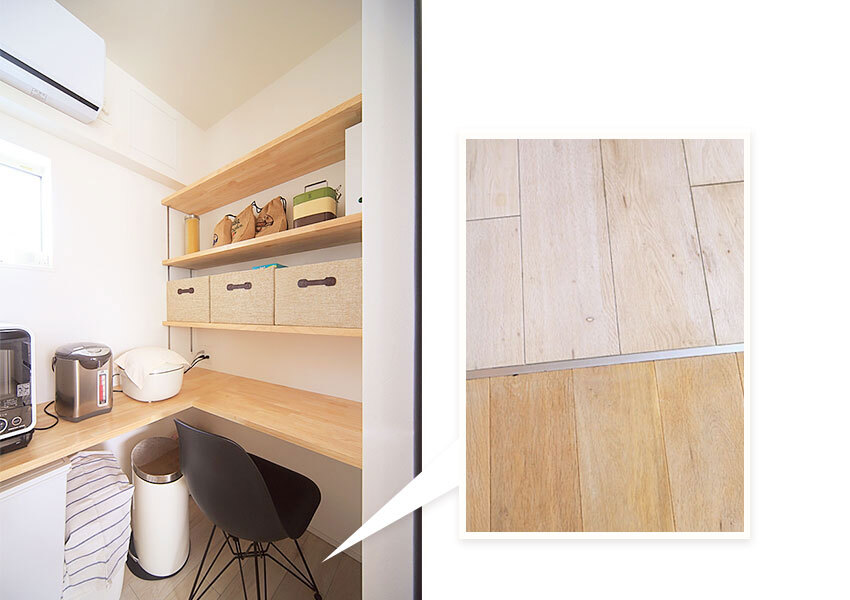 ホモジニアス系ビニル床タイルキッチン