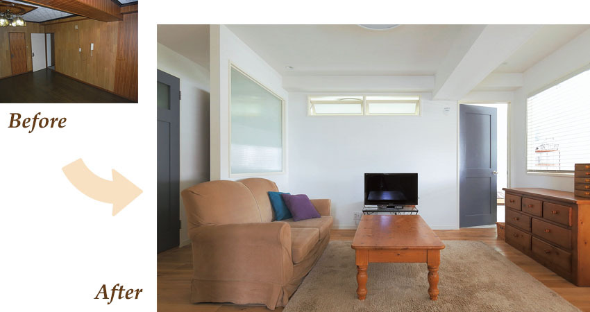 すべての部屋にアクセスできるリビング