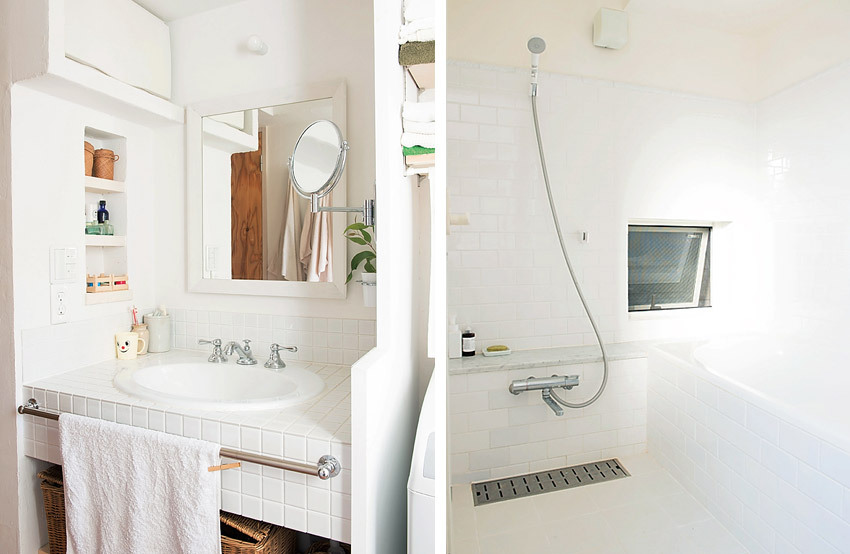 素材感にこだわった洗面室&浴室