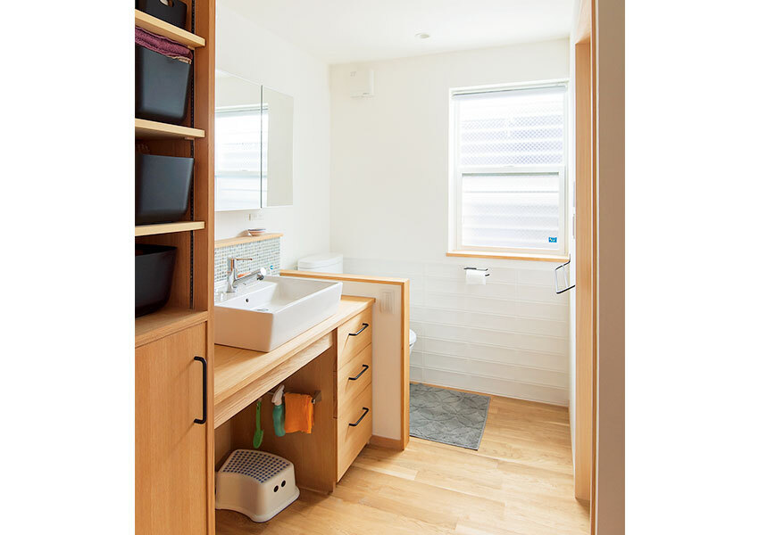 洗面室とトイレがワンルームのサニタリー