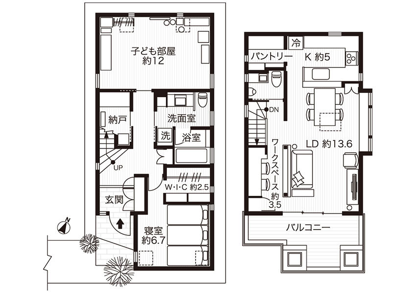 Eさん宅の間取り図