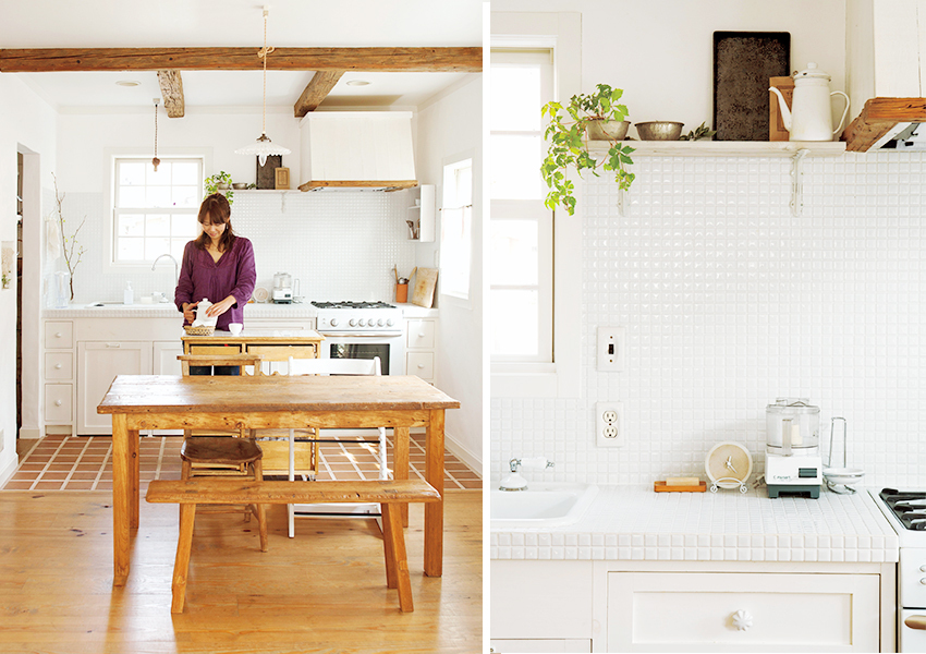 モザイクタイルのカウンターは汚れにくい目地材を採用したダイニングキッチン