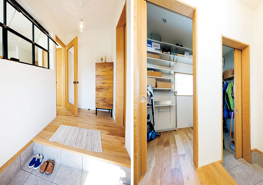 シンプルで明るい玄関