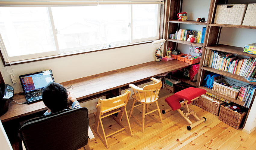 インテリアに統一感が生まれるファミリースペース