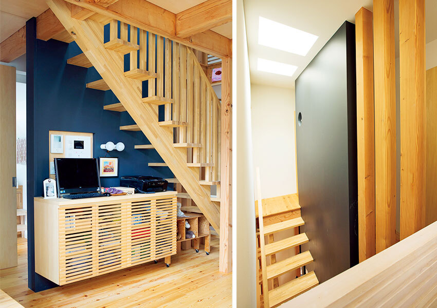 ナチュラルな木造りの階段