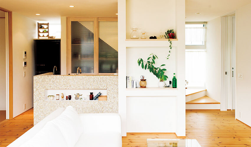 キッチンを中心にぐるりと回遊できるLDK