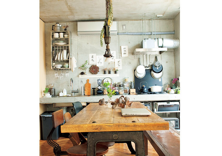 ファクトリースタイルのキッチン