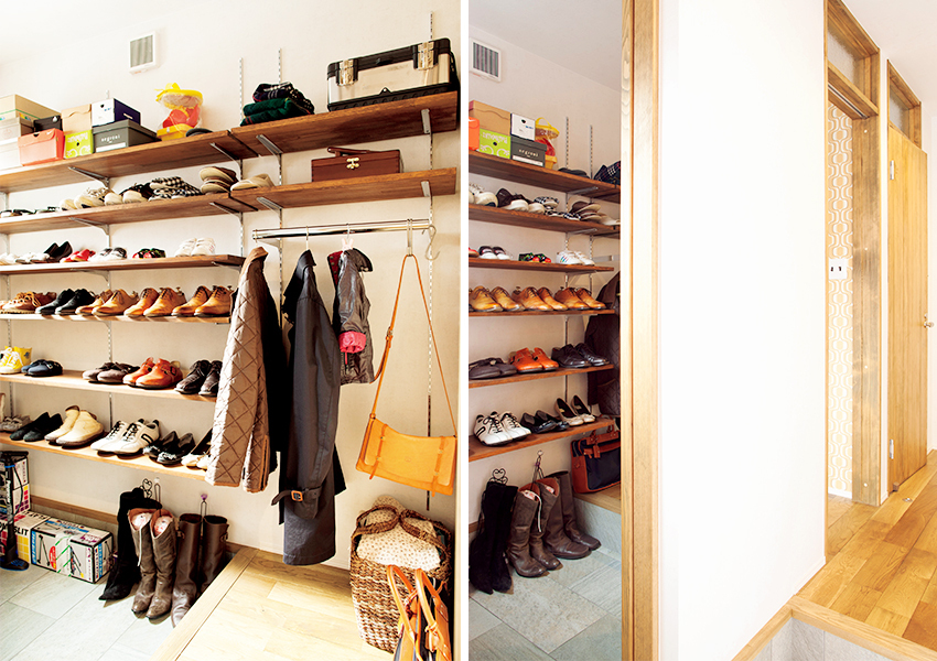 2WAYの導線のシューズクローゼット