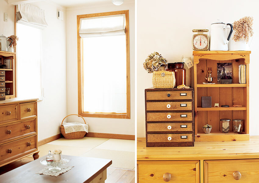 リビングに続けて設けた畳コーナー