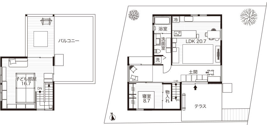 Hさん宅の間取り図