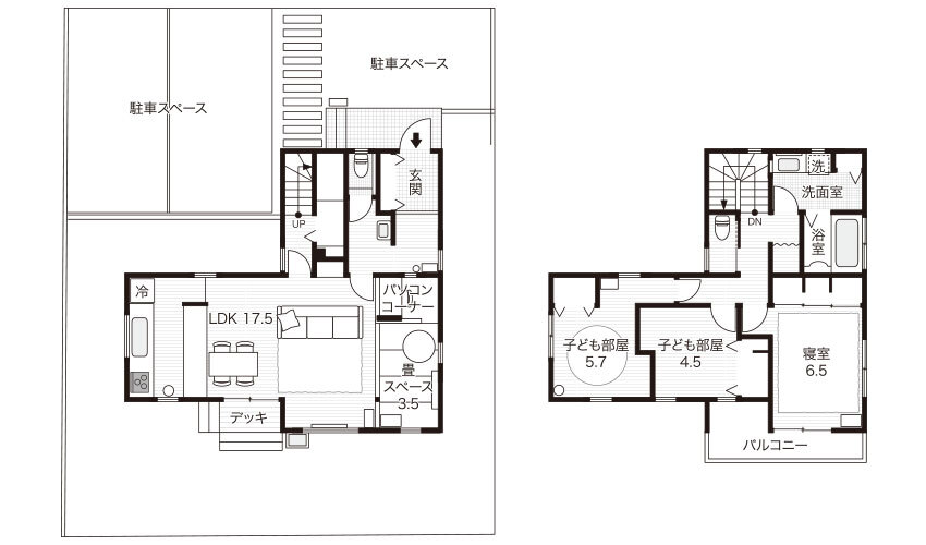 ２階建てのNさん家の間取り図