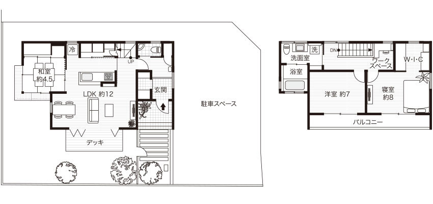 2階建ての家の間取り図