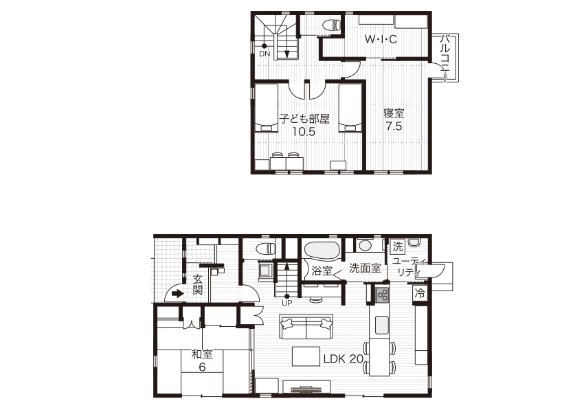 Kさん宅の間取り図