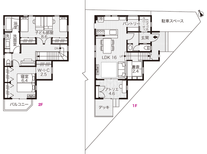 2階建ての家の間取り図
